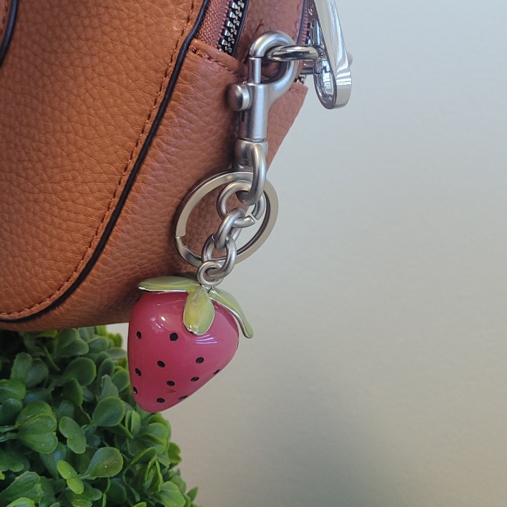 Strawberry Keychain with Silver Accents - Picture 4 of 5